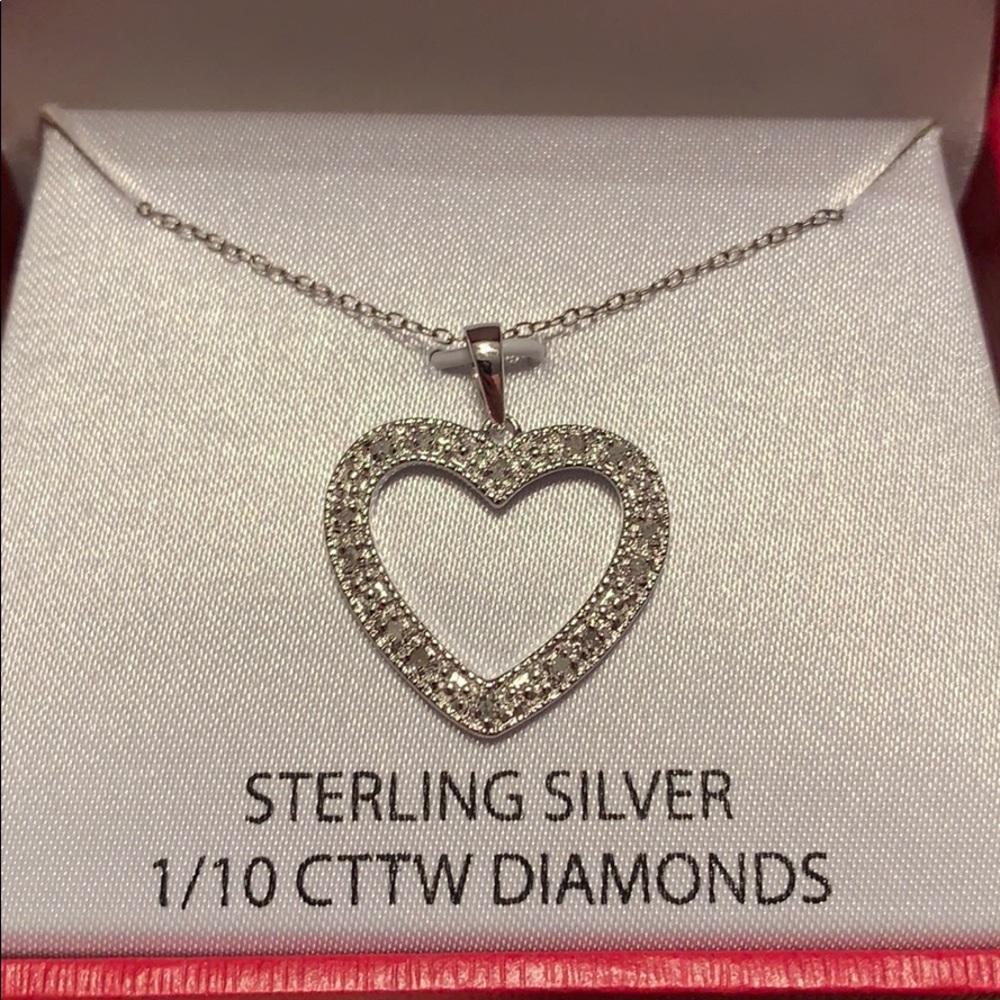 Sterling silver heart necklace